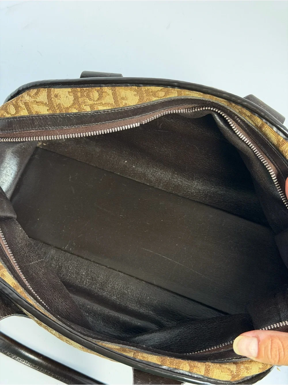 Vintage Christian Dior Iconic Trotter Brown Boston Bag